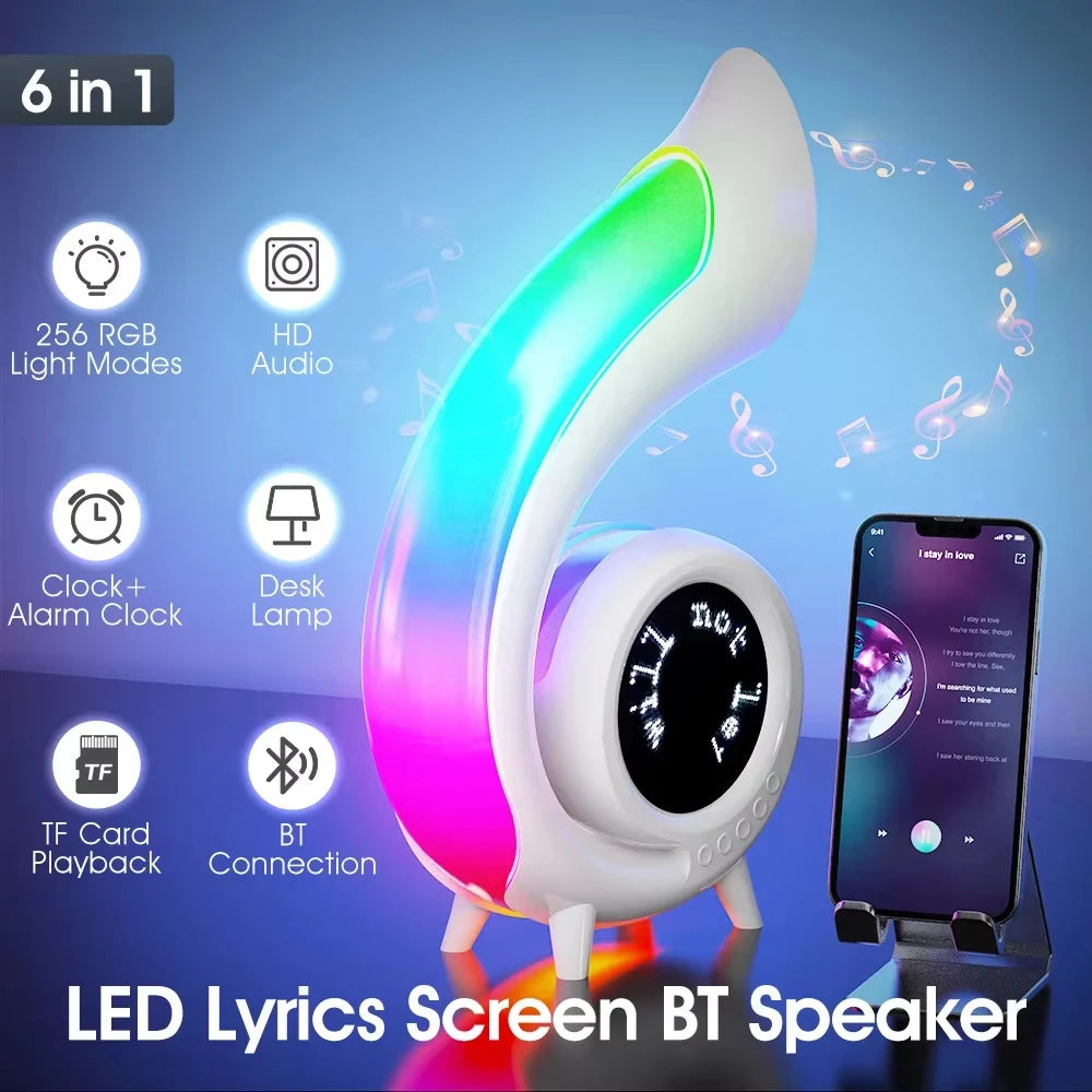 Portable Wireless Bluetooth Speaker with Lyrics Subtitles Night Light