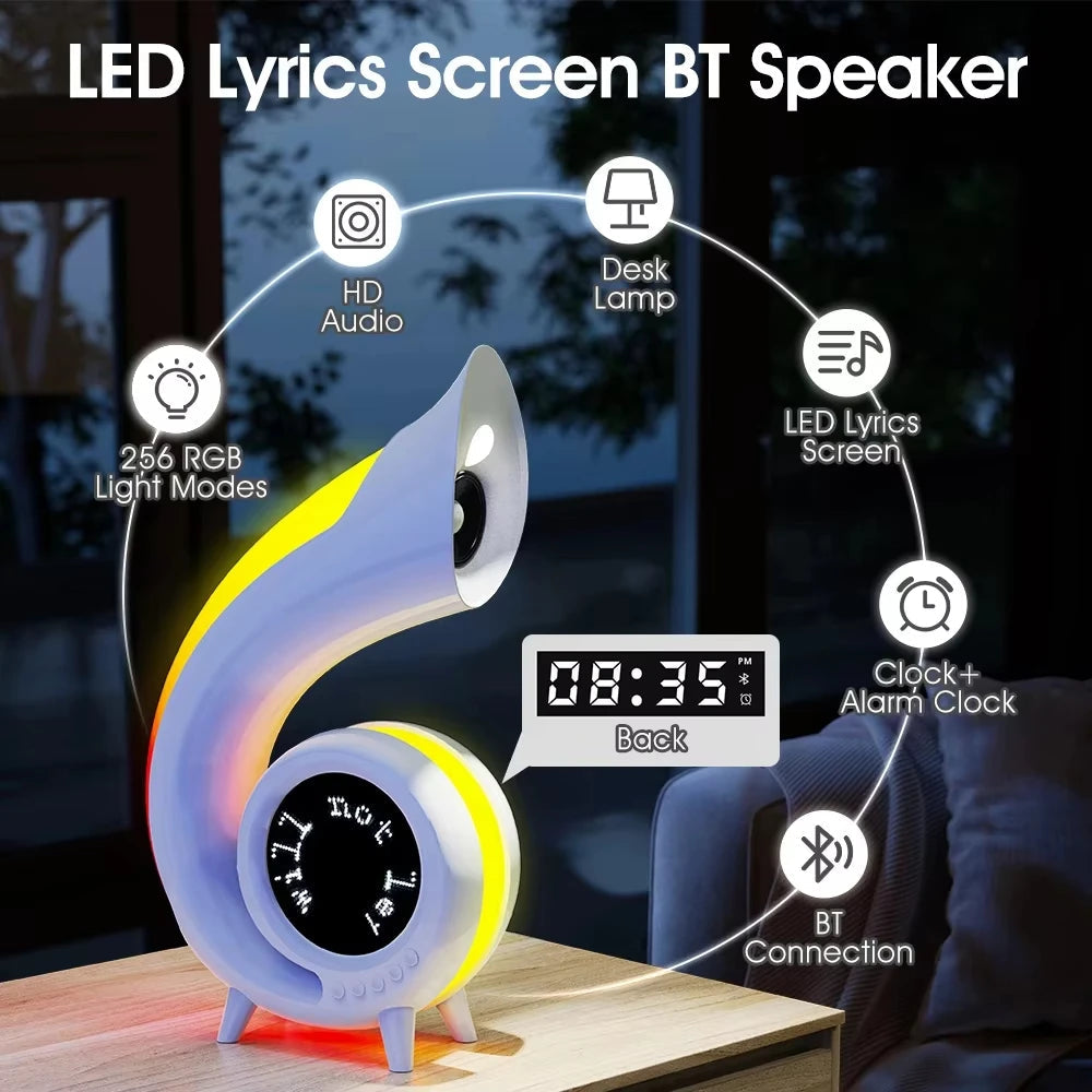 Portable Wireless Bluetooth Speaker with Lyrics Subtitles Night Light
