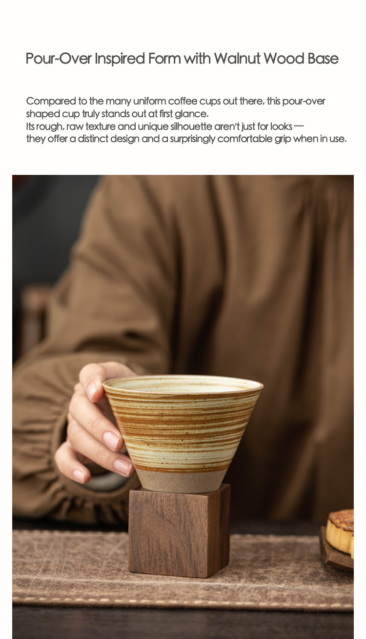 Handmade Cone Ceramic Mug with Smooth Rim – Ideal for Coffee or Tea