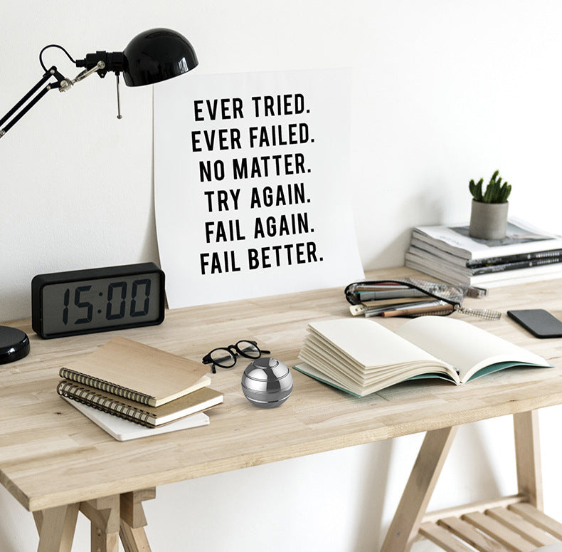 Decompression Gyroscope Desktop Toy 45mm Silver