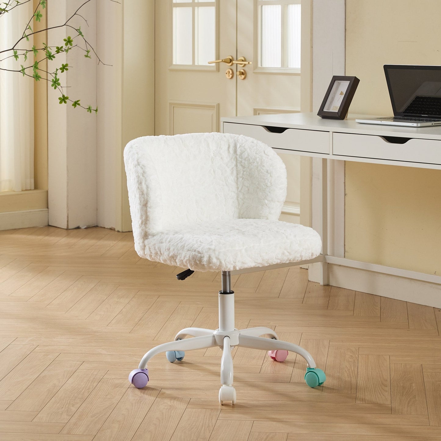 A&A Furniture Office Chair,Artificial rabbit hair Home Office Chair
