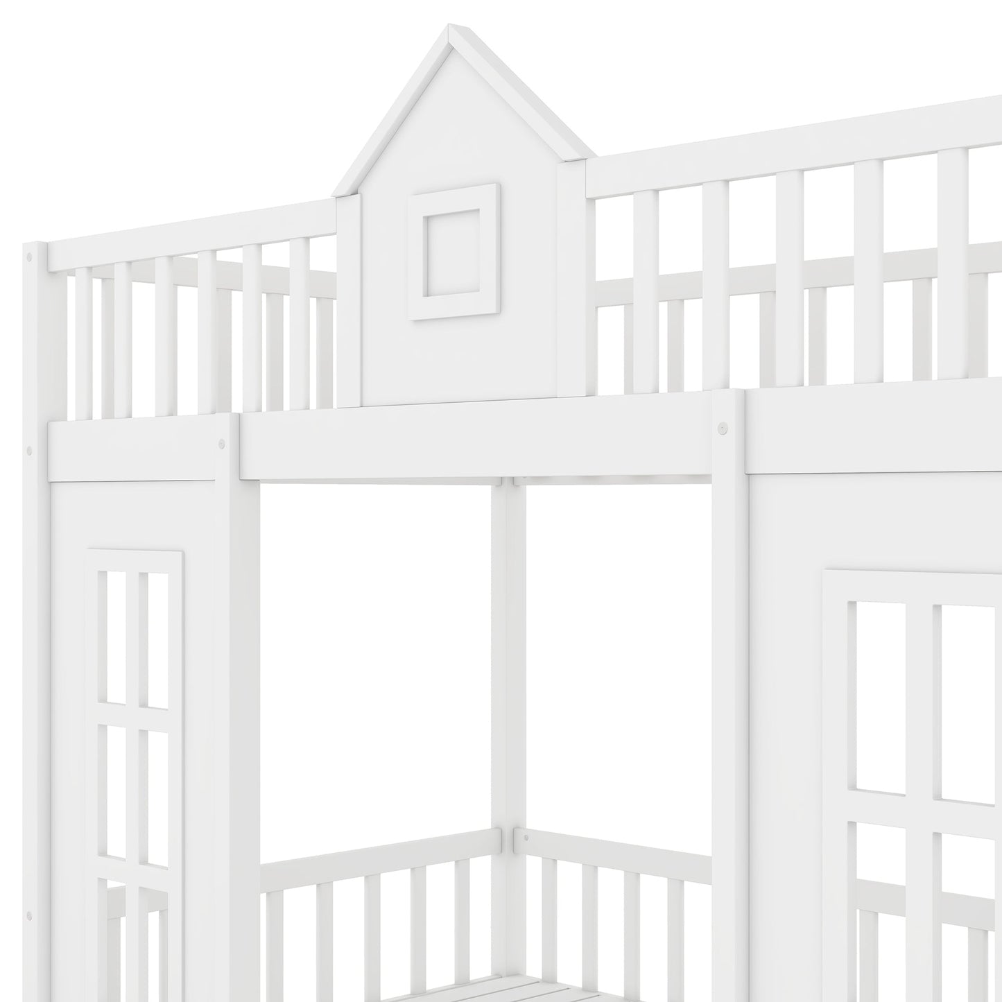 Twin-Over-Twin Bunk Bed with Changeable Table, Bunk Bed Turn into