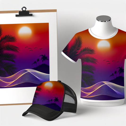 MoannaKai Tropical Sunset Vibes - Jan 31, 2026 - Baseball Cap - AI Generated Design