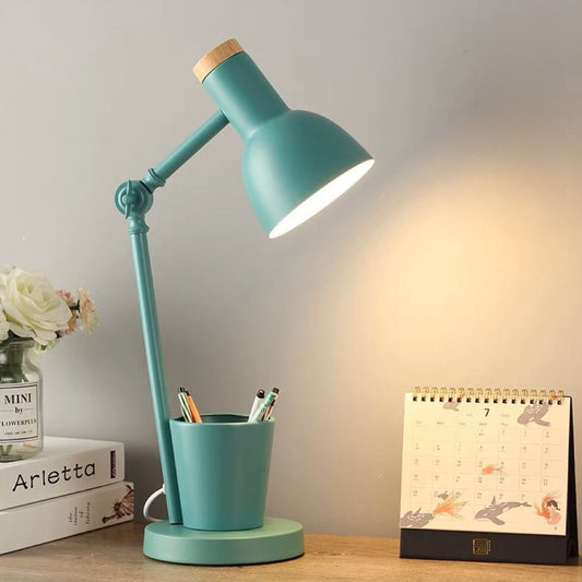 Modern Metal Desk Lamp with Pen Holder